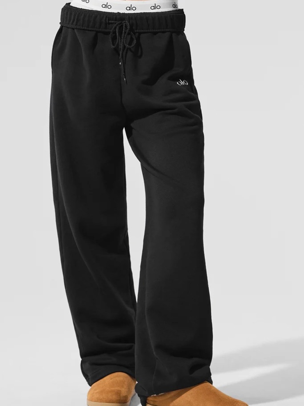ALO Yoga women Black Sweatpants with Logo